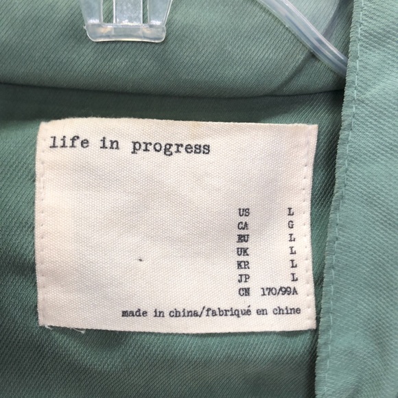 Life In Progress Women’s Sage Green Lightweight Jacket Size L - Picture 2 of 7